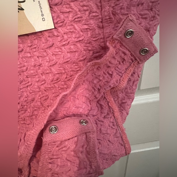 Pink Lily Taking It Back Pink Textured Tank Bodysuit - Picture 6 of 10